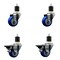 Service Caster 3'' Blue Poly Wheel Swivel 1-7/8'' Expanding Stem Caster Set 2 Brakes, 4PK SCC-EX20S314-PPUB-BLUE-2-PLB-2-178 - alternate 1